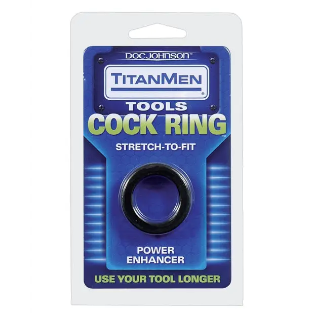 Titanmen Tools Cock Ring - Black - Gay & Lesbian Products