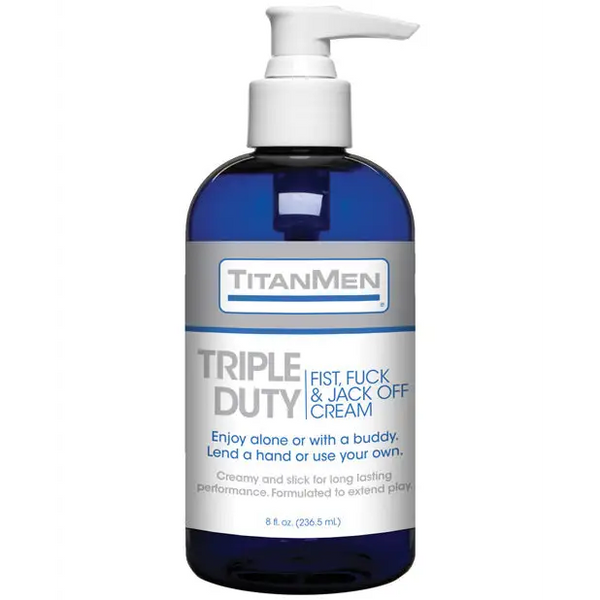 Titanmen Triple Duty Fist Fuck & Jack Off Cream - 8 oz Bottle - Lubricants