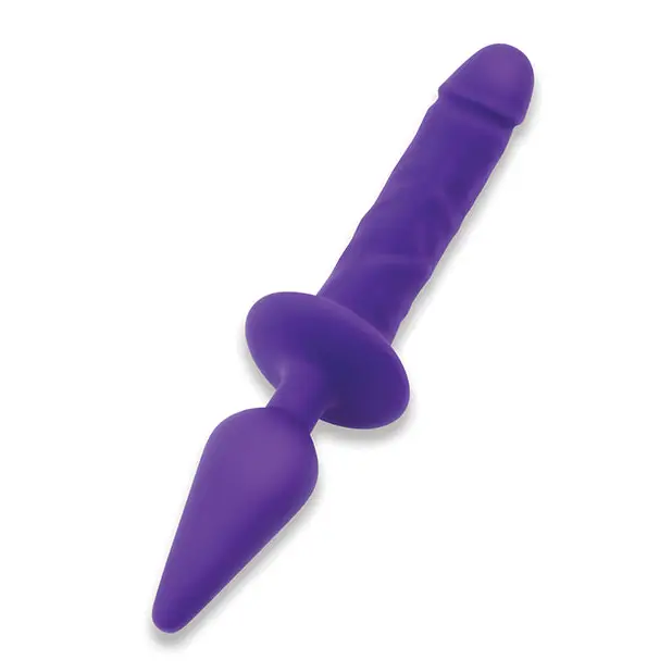 Together Double Pleasure 11’’ Double-Ended Dildo & Butt Plug - Purple - Dongs & Dildos
