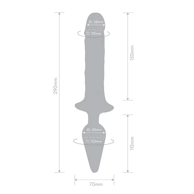 Together Double Pleasure 11’’ Double-Ended Dildo & Butt Plug - Purple - Dongs & Dildos