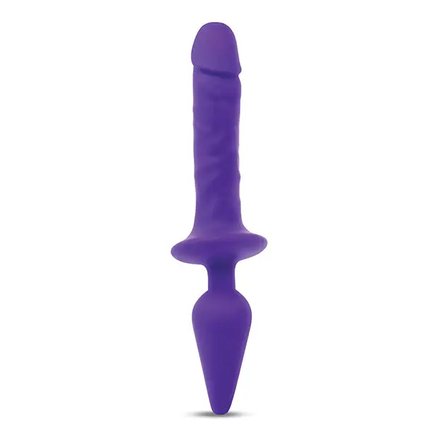 Together Double Pleasure 11’’ Double-Ended Dildo & Butt Plug - Purple - Dongs & Dildos