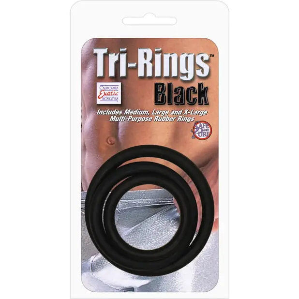 Tri-Rings - Black - Penis Enhancement