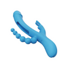 Trilux Kinky Finger Rabbit Vibrator with Anal Beads - Blue