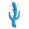 Trilux Kinky Finger Rabbit Vibrator with Anal Beads - Blue