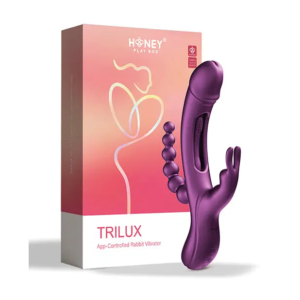 Trilux Kinky Finger Rabbit Vibrator with Anal Beads - Purple