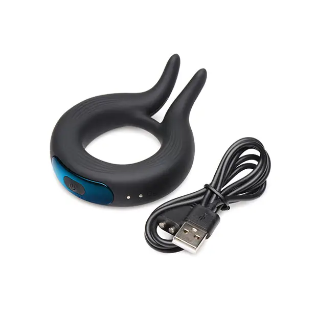 Trinity Men 10X Cock Viper Dual Stimulation Silicone Cock Ring, Black