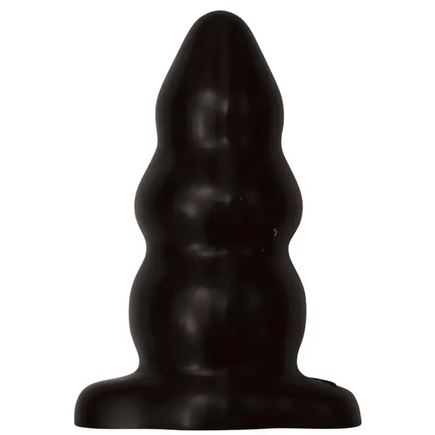 Triple Ripple Butt Plug - Large Black - Anal Products