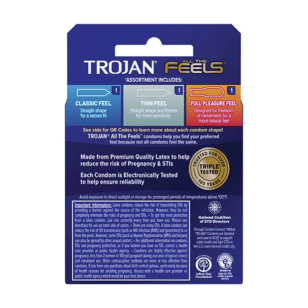 Trojan All the Feels Condom, Pack of 3