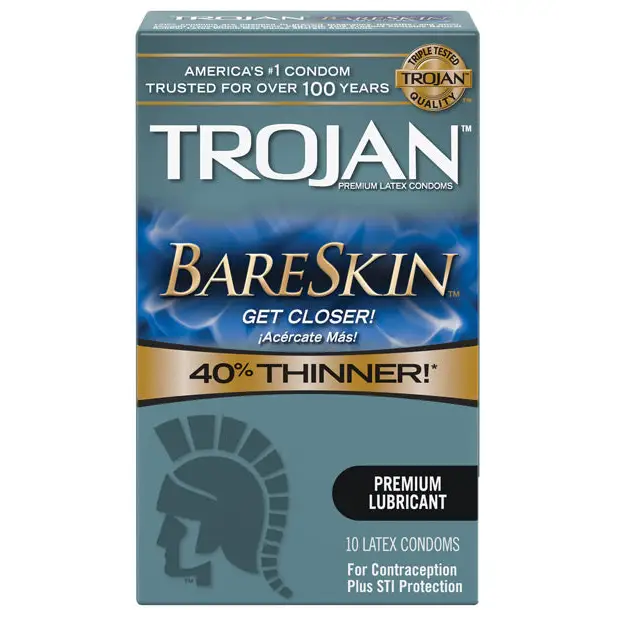 Trojan BareSkin Condoms - Box of 10 - Condoms