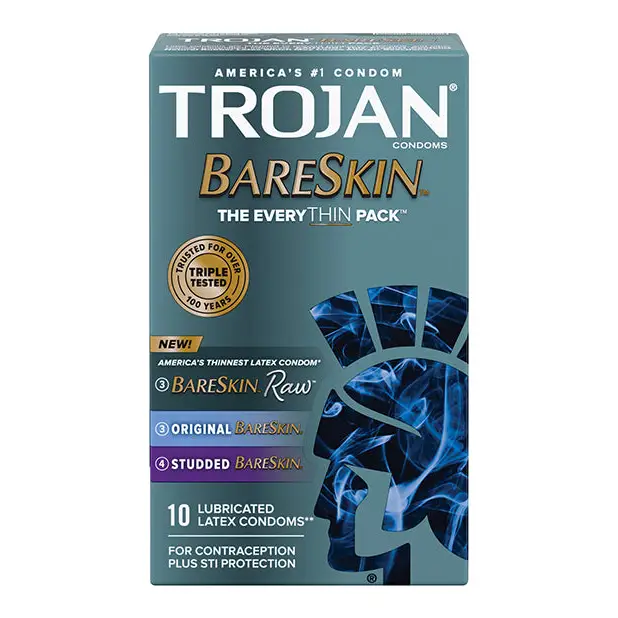 Trojan BareSkin EveryTHIN Condom, Variety Pack of 10