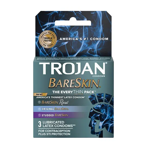 Trojan BareSkin EveryTHIN Condom, Variety Pack of 3