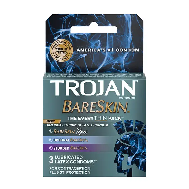 Trojan BareSkin EveryTHIN Condom, Variety Pack of 3