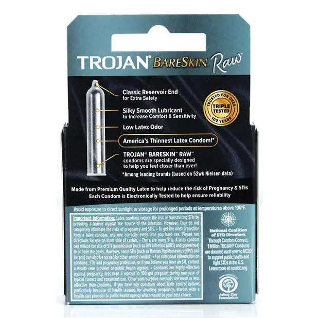 Trojan BareSkin Raw Condom, Pack of 3