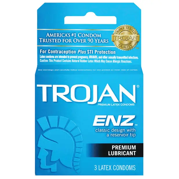 Trojan Enz Lubricated Condoms - Box of 3 - Condoms
