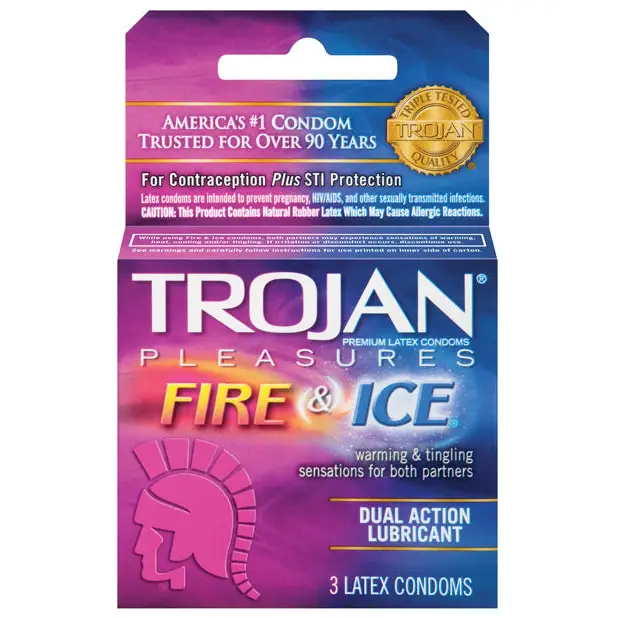 Trojan Fire & Ice Condoms - Box of 3 - Condoms