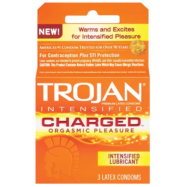 Trojan Intensified Charged Condoms, Box of 3