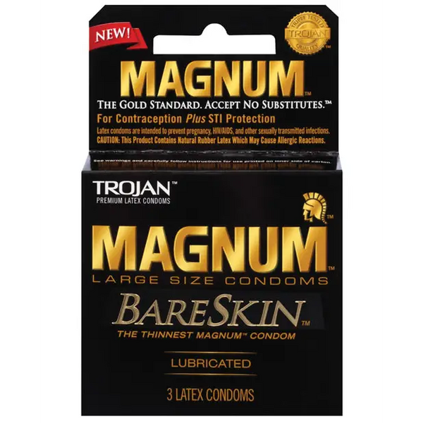 Trojan Magnum Bareskin Condoms, Pack of 3