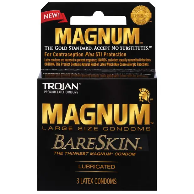 Trojan Magnum Bareskin Condoms, Pack of 3
