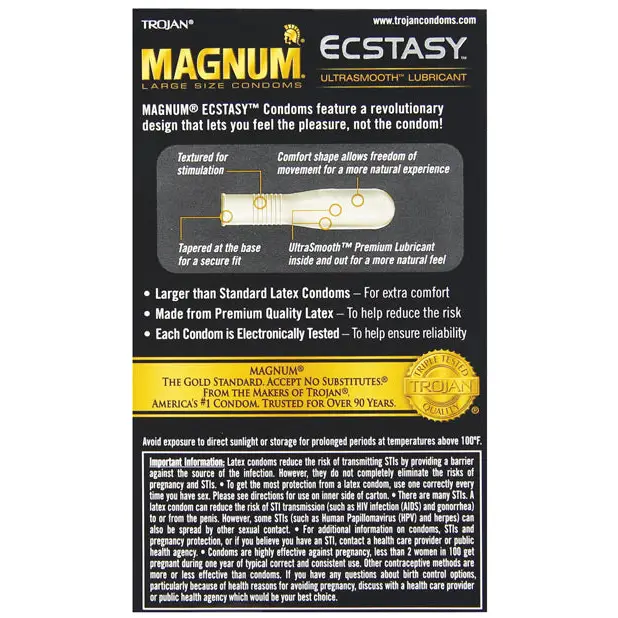 Trojan Magnum Ecstasy Condoms - Box of 10 - Condoms