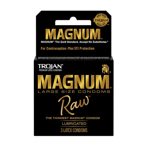 Trojan Magnum Raw Condoms, Pack of 3