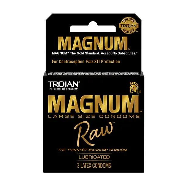 Trojan Magnum Raw Condoms, Pack of 3