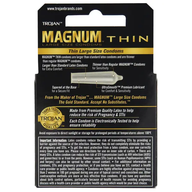 Trojan Magnum Thin Condoms - Box of 3 - Condoms