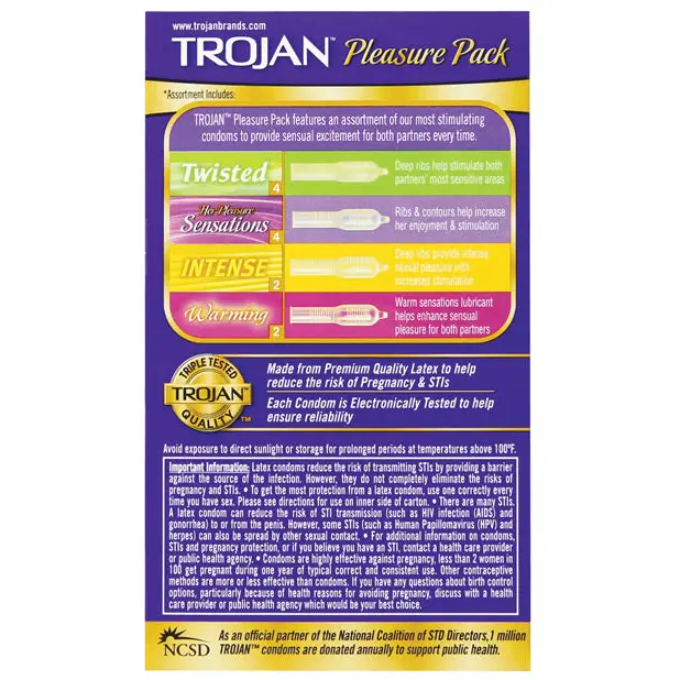 Trojan Pleasure Condoms - Asst. Box of 12 - Condoms