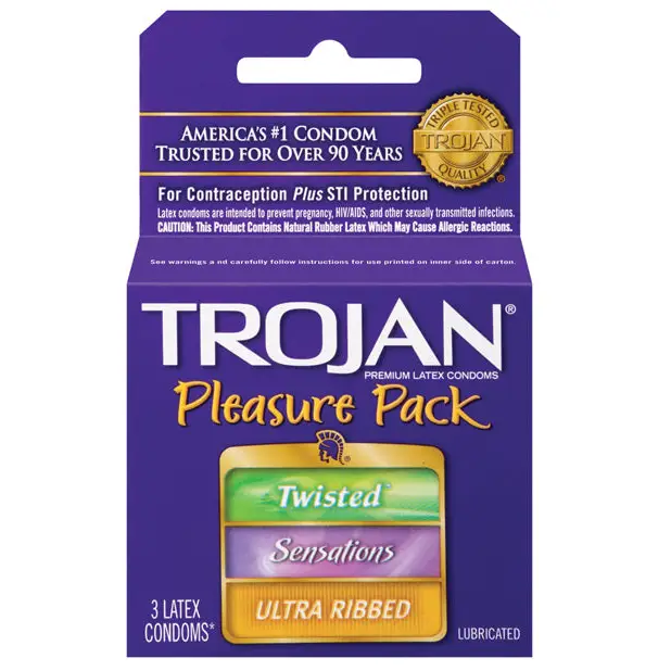 Trojan Pleasure Pack Condoms - Box of 3 - Condoms