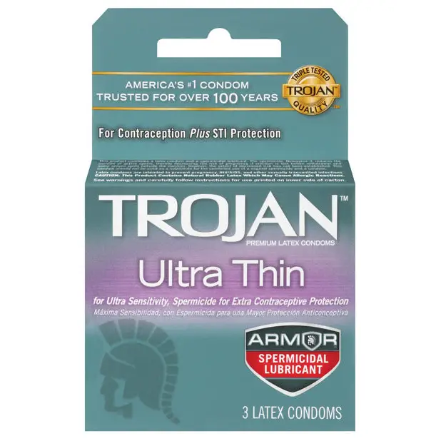 Trojan Ultra Thin Armor Spermicidal, Box of 3