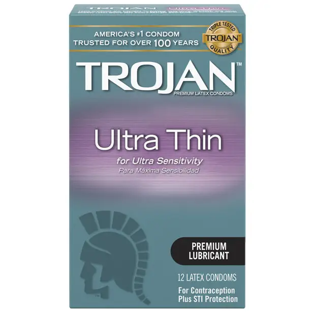Trojan Ultra Thin Condoms - Box of 12 - Condoms