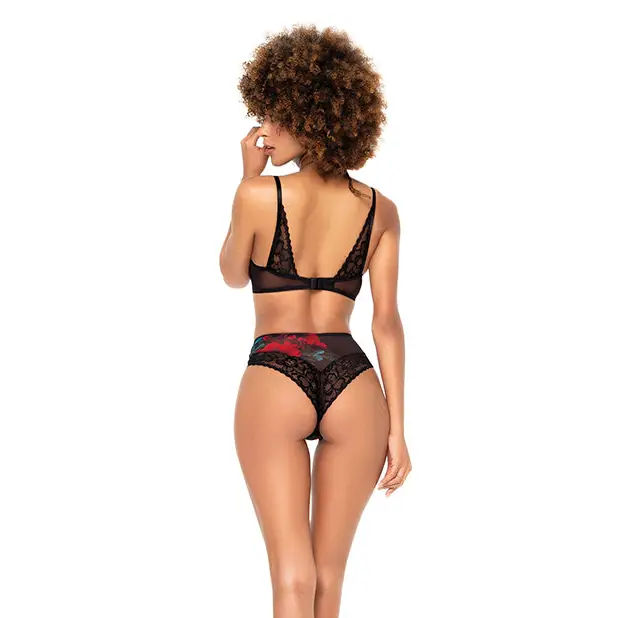 Underwire Bra Top & High Waisted Bottom Black S/M - Lingerie - Packaged