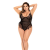 Underwire Fishnet Teddy Black 3X/4X - Lingerie - Plus/Queen - Hanging