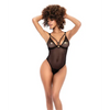 Underwire Mesh Bodysuit w/Garterbelt Black L/XL - Lingerie - Hanging