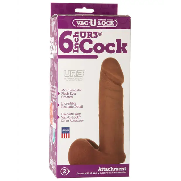 Vac-U-Lock 6’’ Ultraskyn Cock Attch. - Brown - Strap Ons