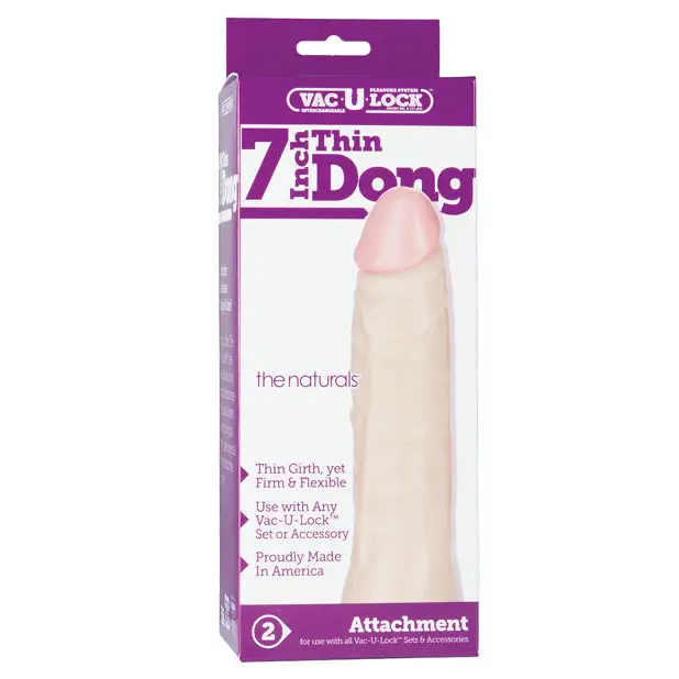 Vac-U-Lock 7’’ Thin Dong - White - Strap Ons