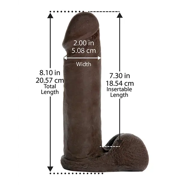 Vac-U-Lock 8’’ Ultraskyn Cock Attch. - Black - Strap Ons