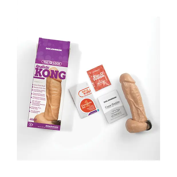 Vac-U-Lock Kong Realistic - White - Strap Ons