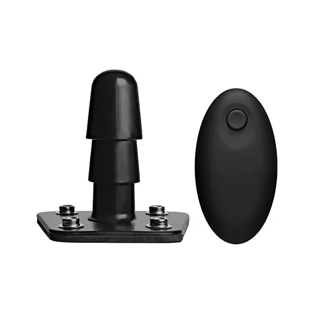 Vac-U-Lock Vibrating Dual Density ULTRASKYN Set w/Wireless Remote - Chocolate - Dongs & Dildos