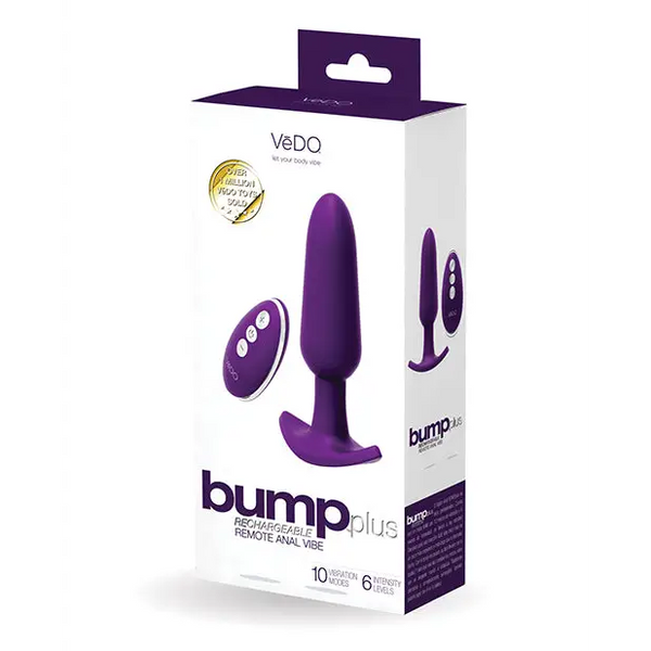 VeDO Bump Plus Rechargeable Remote Control Anal Vibe - Deep Purple - Anal Products