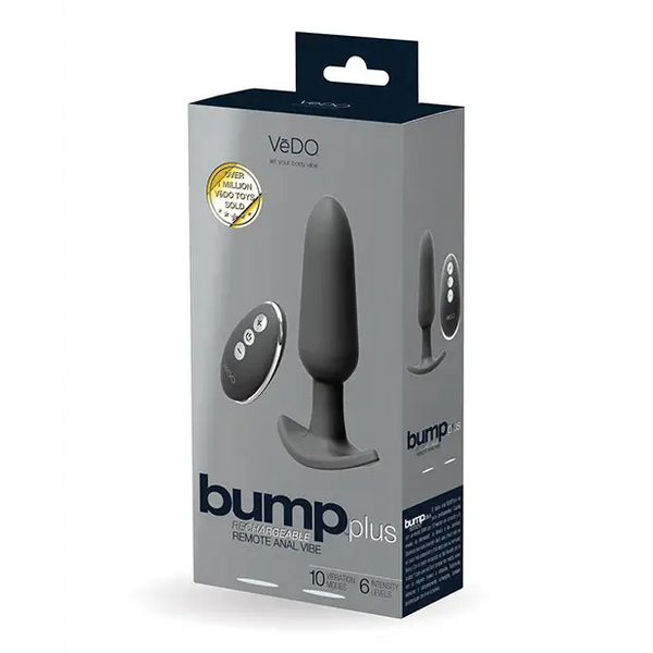 VeDO Bump Plus Rechargeable Remote Control Anal Vibe - Just Black - Anal Products