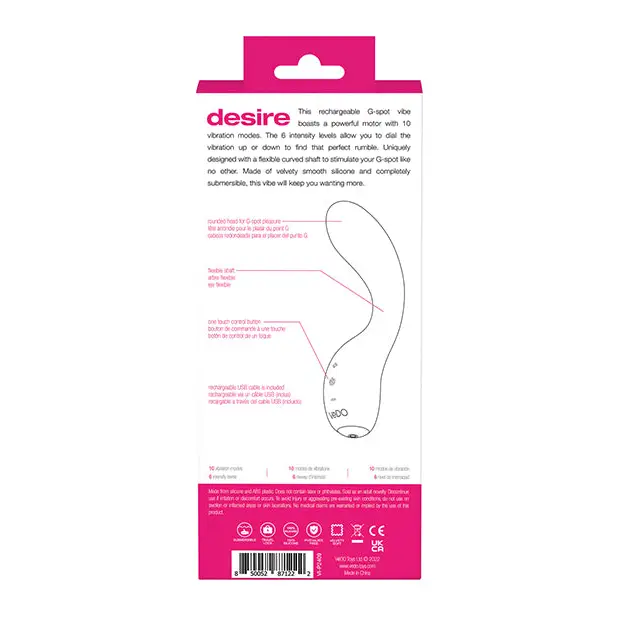 VeDo Desire Rechargeable G-Spot Vibe - Pink