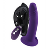 VeDO Diki Rechargeable Vibrating Dildo w/Harness - Deep Purple - Strap Ons