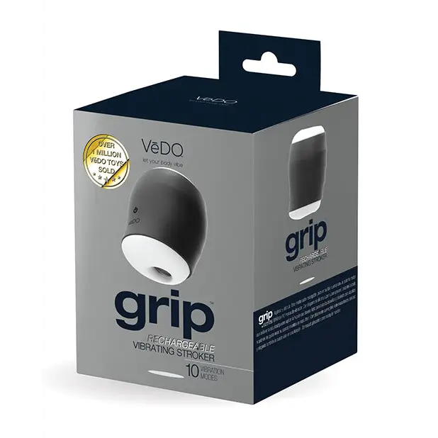 VeDO Grip Rechargeable Vibrating Sleeve - Just Black - Penis Enhancement