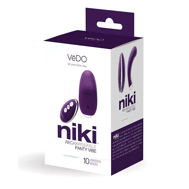 VeDO Niki Rechargeable Panty Vibe - Deep Purple - Stimulators