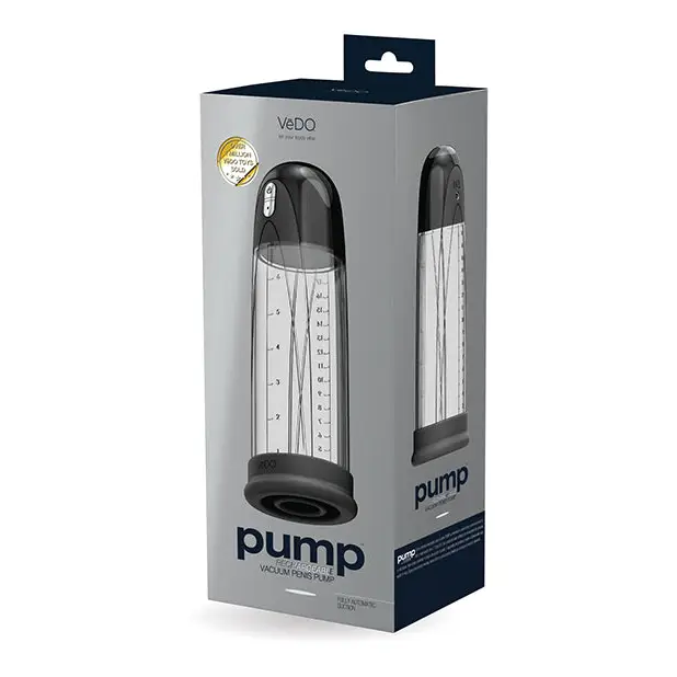 VeDO Pump Rechargeable Vacuum Penis Pump, Just Black