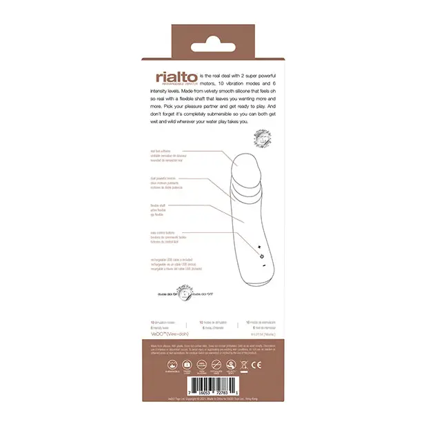 VeDO Rialto Rechargeable Vibe - Mocha - Vibrators