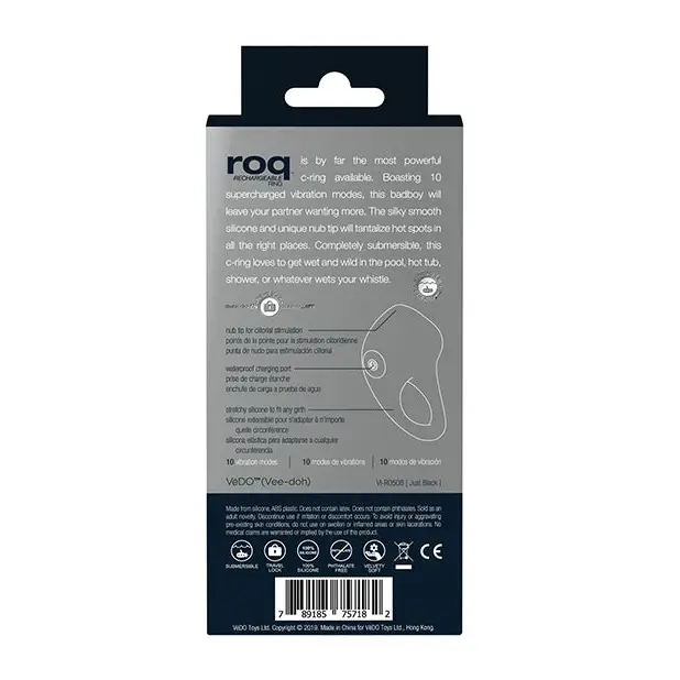 VeDO Roq Rechargeable Ring - Black - Stimulators