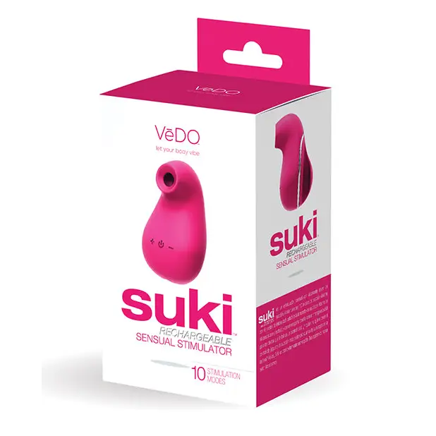 VeDO Suki Rechargeable Vibrating Sucker - Foxy Pink - Stimulators