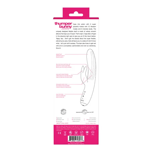 VeDO Thumper Bunny Rechargeable Dual Vibe - Pretty in Pink - Vibrators