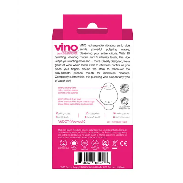 VeDO Vino Rechargeable Sonic Vibe - Pink - Stimulators